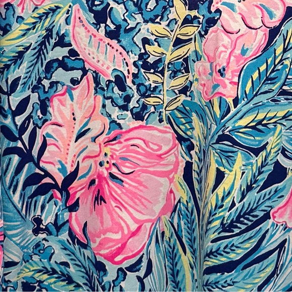 Lilly Pulitzer GUC Size M Classic Lilly Pink & Blue Long Sleeve Dress (0620) - Picture 11 of 12